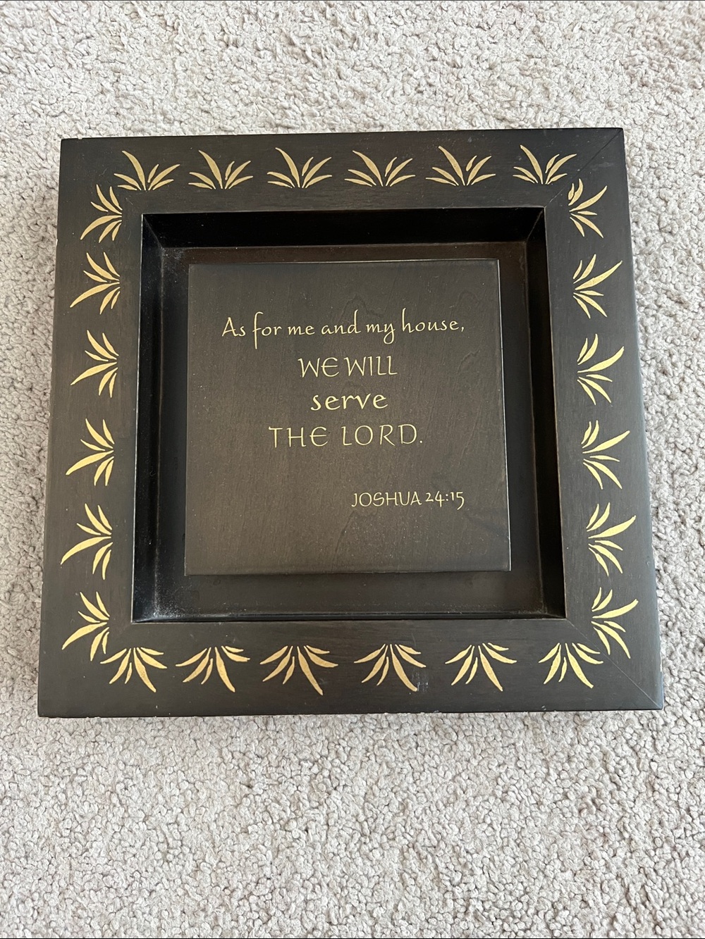 Demdaco Wood Brown and Gold Scripture Wall Frame 12x12